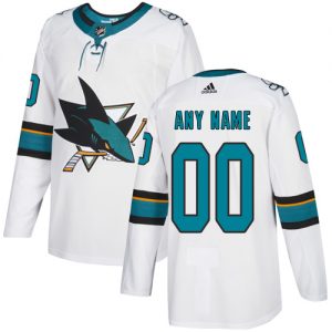 Pánské NHL San Jose Sharks dresy Personalizované Adidas Venkovní Bílý Authentic