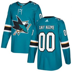Pánské NHL San Jose Sharks dresy Personalizované Adidas Domácí Teal Zelená Authentic