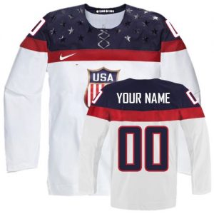 Pánské NHL Olympic Premier Bílý Personalizované  Team USA dresy Domácí 2014