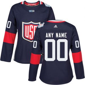 Dámské NHL Adidas Team USA dresy Personalizované Premier Námořnická modrá Venkovní 2016 World Cup