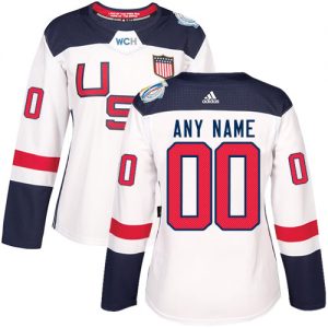 Dámské NHL Adidas Team USA dresy Personalizované Premier Bílý Domácí 2016 World Cup