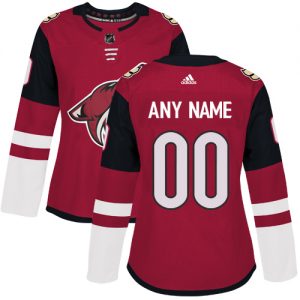 Dámské NHL Arizona Coyotes dresy Personalizované Adidas Domácí Burgundy Červené Authentic
