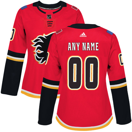 Dámské NHL Calgary Flames dresy Personalizované Adidas Domácí Červené Authentic