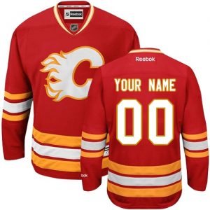 Dámské NHL Calgary Flames dresy Personalizované Reebok Alternativní Červené Authentic