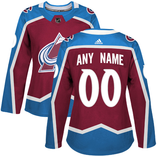 Dámské NHL Colorado Avalanche dresy Personalizované Adidas Domácí Burgundy Červené Authentic