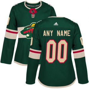 Dámské NHL Minnesota Wild dresy Personalizované Adidas Domácí Zelená Authentic