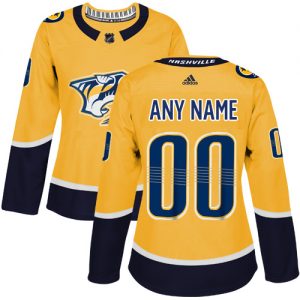 Dámské NHL Nashville Predators dresy Personalizované Adidas Domácí Zlato Authentic