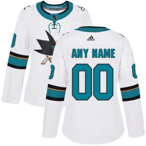 Dámské NHL San Jose Sharks dresy Personalizované Adidas Venkovní Bílý Authentic