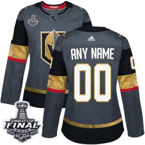 Dámské NHL Vegas Golden Knights dresy Personalizované Adidas Domácí Šedá Authentic 2018 Stanley Cup Final