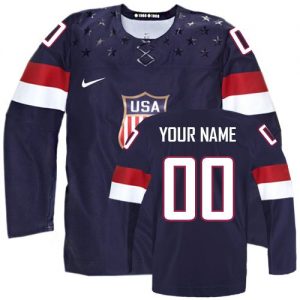Dámské NHL Olympic Premier Námořnická modrá Personalizované  Team USA dresy Venkovní 2014