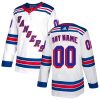 Dětské NHL New York Rangers dresy Personalizované Adidas Venkovní Bílý Authentic