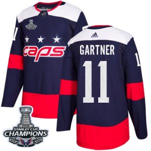 Washington Capitals 11 Mike Gartner Navy Authentic Stadium Series 2018 Stanley Cup Final