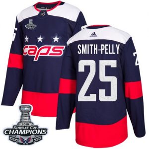 Washington Capitals 25 Devante Smith Pelly Navy Authentic Stadium Series 2018 Stanley Cup