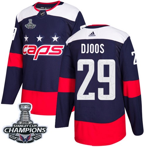 Washington Capitals 29 Christian Djoos Navy Authentic Stadium Series 2018 Stanley Cup