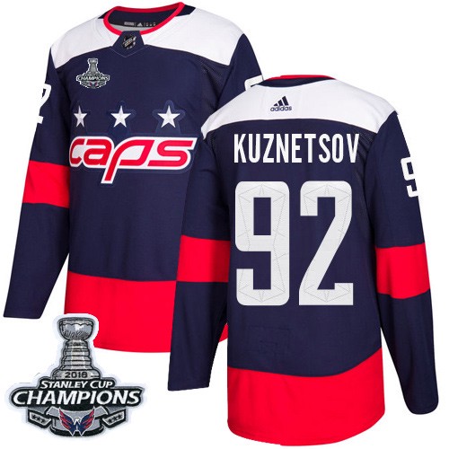 Washington Capitals 92 Evgeny Kuznetsov Navy Authentic Stadium Series 2018 Stanley Cup