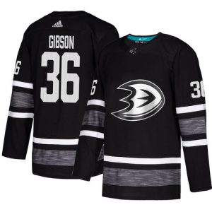 Anaheim Ducks dresy 36 John Gibson Černá 2019 All Star Stitched