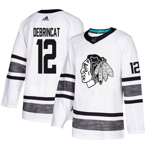 Chicago Blackhawks dresy 12 Alex DeBrincat Bílý 2019 All Star Game Parley