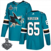 Erik Karlsson Pánské NHL Sharks Teal Domácí modrá 2019 Stanley Cup Final Stitched