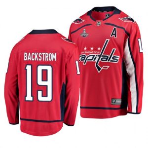 Pánské NHL Washington Capitals dresy Nicklas Backstrom Red 2018 Stanley Cup Champions hokejové dresy