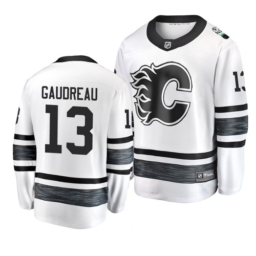 Pánské Calgary Flames Johnny Gaudreau Bílý 2019 All Star hokejové dresy