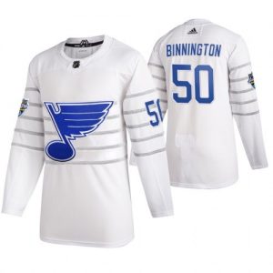Pánské St. Louis Blues Jordan Binnington Bílý 2020 All Star hokejové dresy