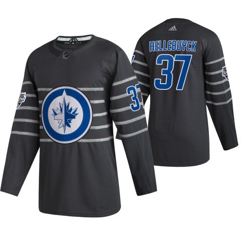 Pánské Winnipeg Jets Connor Hellebuyck Šedá 2020 All Star hokejové dresy
