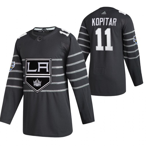 Pánské 2020 All Star Los Angeles Kings 11 Anze Kopitar Šedá hokejové dresy