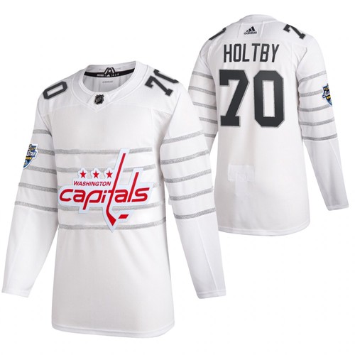 Pánské 2020 All Star Washington Capitals Braden Holtby Bílý hokejové dresy