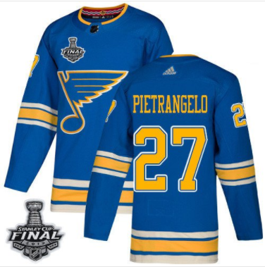 Pánské NHL St. Louis Blues dresy 27 Alex Pietrangelo modrá Alternate 2019 Stanley Cup Final