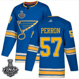 Pánské NHL St. Louis Blues dresy 57 David Perron modrá Alternate 2019 Stanley Cup Final Stitched