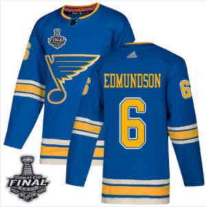 Pánské NHL St. Louis Blues dresy 6 Joel Edmundson modrá Alternate 2019 Stanley Cup Final Stitched
