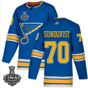 Pánské NHL St. Louis Blues dresy 70 Oskar Sundqvist modrá Alternate 2019 Stanley Cup Final