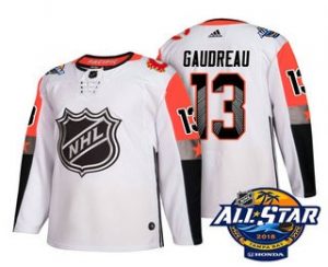 Pánské Calgary Flames 13 Johnny Gaudreau Bílý 2018 All Star hokejové dresy