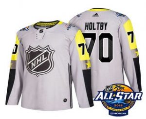 Pánské Washington Capitals 70 Braden Holtby Šedá 2018 All Star hokejové dresy