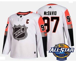 Pánské Edmonton Oilers 97 Connor McDavid Bílý 2018 All Star hokejové dresy