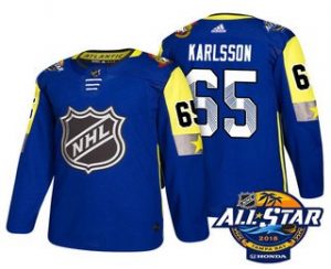 Pánské Ottawa Senators 65 Erik Karlsson modrá 2018 All Star hokejové dresy