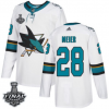 Pánské NHL San Jose Sharks 28 Timo Meier Bílý 2019 Stanley Cup Final Stitched