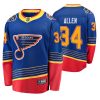 Pánské St. Louis Blues 34 Jake Allen 2020 All Star modrá hokejové dresy