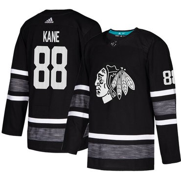 Pánské Chicago Blackhawks 88 Patrick Kane Černá 2019 All Star hokejové dresy