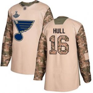 Pánské St. Louis Blues 16 Brett Hull Camo Veterans Day 2017 Stanley Cup Champions hokejové dresy