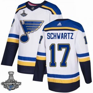 Pánské St. Louis Blues Jaden Schwartz Bílý 2019 Stanley Cup Champions hokejové dresy