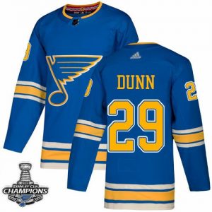 Pánské St. Louis Blues Vince Dunn modrá 2019 Stanley Cup Champions hokejové dresys