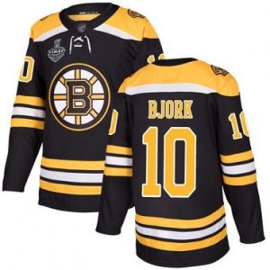 Pánské Boston Bruins 10 Anders Bjork Černá Domácí 2019 Stanley Cup hokejové dresy Final