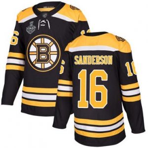 Pánské Boston Bruins 16 Derek Sanderson Černá Domácí 2019 Stanley Cup hokejové dresy Final