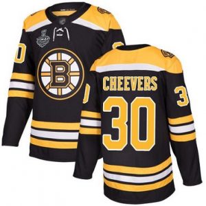 Pánské Boston Bruins 30 Gerry Cheevers Černá Domácí 2019 Stanley Cup hokejové dresy Final