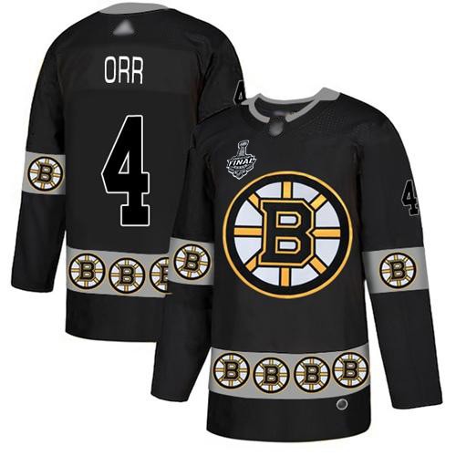 Pánské Boston Bruins 4 Bobby Orr Černá Logo 2019 Stanley Cup hokejové dresy Final Bound