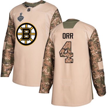 Pánské Boston Bruins 4 Bobby Orr Camo Veterans Day 2017 Stanley Cup Final