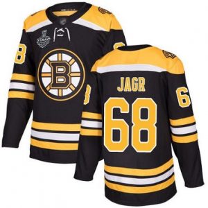 Pánské Boston Bruins 68 Jaromir Jagr Černá Domácí 2019 Stanley Cup hokejové dresy Final