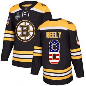 Pánské Boston Bruins 8 Cam Neely Černá Domácí USA Flag 2019 Stanley Cup hokejové dresy