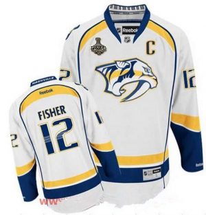 Pánské Nashville Predators 12 Mike Fisher Bílý 2017 Stanley Cup hokejové dresy Finals